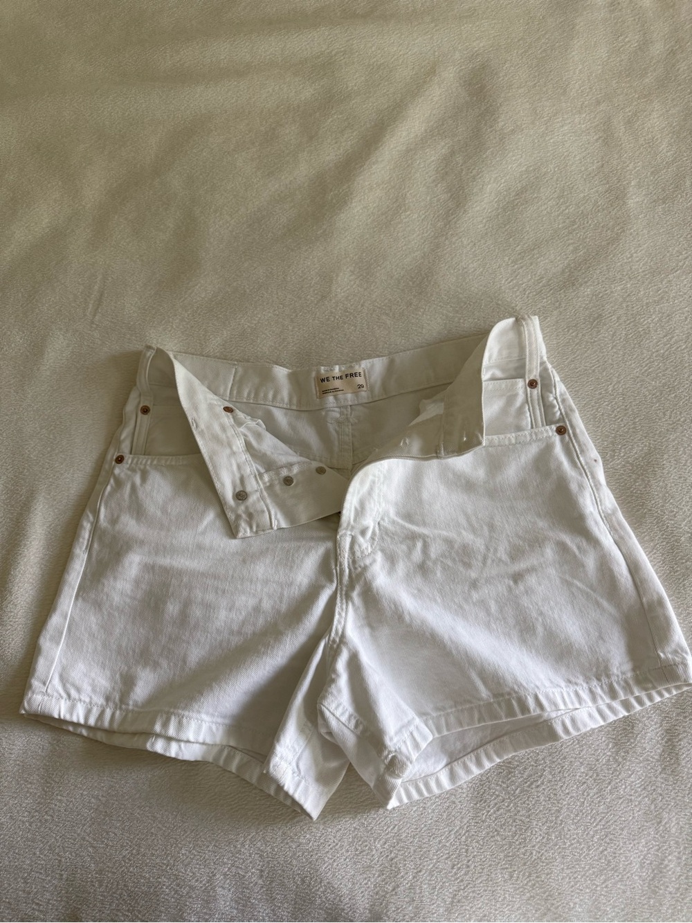 We The Free White High-Rise Denim Shorts